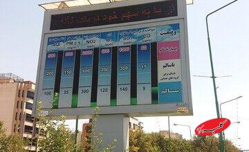 شاخص آلودگی هوای تهران در روز تعطیل هم به ۱۹۹ رسید