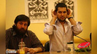 پریدن حامد بهداد روی میز در نشست خبری+ عکس