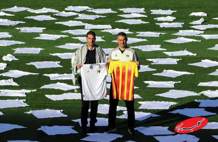 ۴۰۰ تیشرت سفید در بارسلونا؛ ادای احترام به فوتبالیستهای شهید فلسطینی