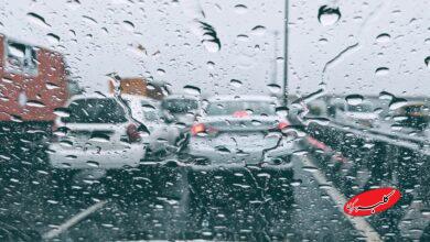 بارش باران - جاده