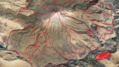 نقشه اراضی منتهی به قله دماوند