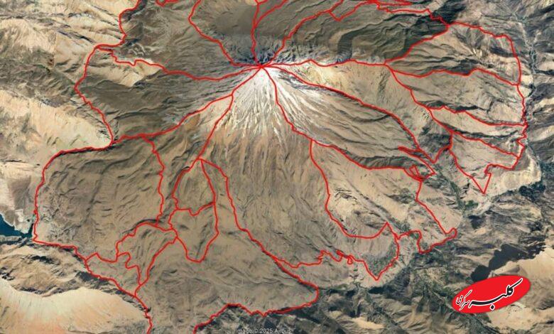 نقشه اراضی منتهی به قله دماوند