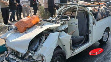 تصادف مرگبار وانت و تریلی در اتوبان شهید هاشمی