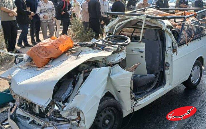 تصادف مرگبار وانت و تریلی در اتوبان شهید هاشمی