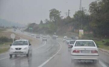 گزارش بارش باران در جادههای ۴ استان