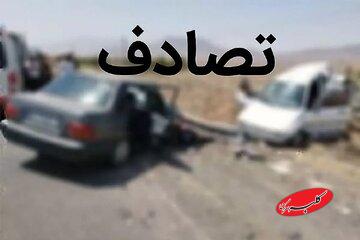 مصدومیت ۱۰ نفر در تصادف ۲ پراید