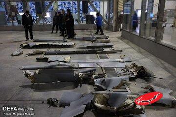 نمایش لاشه پهپادهای «هرون» و «هرمس» اسرائیل در نمایشگاه هوافضای سپاه/ تصاویر تجهیزات پیشرفته ارتش صهیونیستی در جنگ 12 روزه