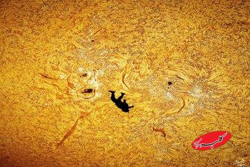 سقوط یک انسان روی خورشید / این عکس واقعی است