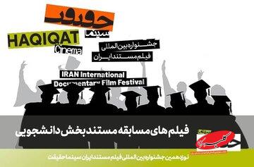 مستندهای راه‌یافته به بخش مسابقه دانشجویی «سینماحقیقت»