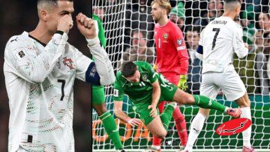 کارت قرمز کریستیانو رونالدو ایرلند