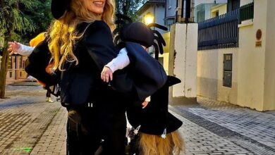 امبر هرد و فرزندانش در جشن هالووین