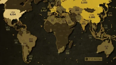 کشورهای دارنده بیشترین ذخایر طلا در بانک مرکزی تا ۲۰۲۴