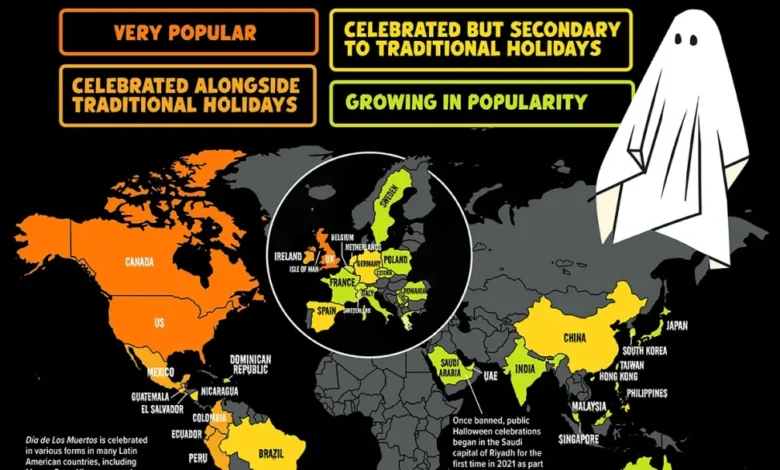 کشورهایی که هالووین را جشن می گیرند