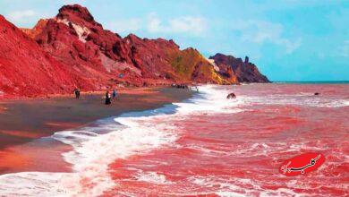 آبشار خون در ساحل هرمز؛ طبعیت ایران گردشگران متحیر کرد +ویدیو