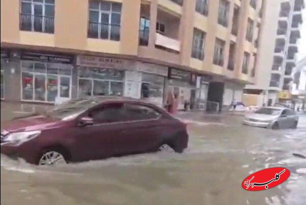 ویدیوهای تکاندهنده از سیل شدید در دبی!