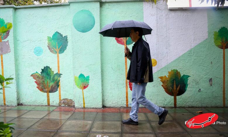 تصاویر بارش باران پاییزی در تهران