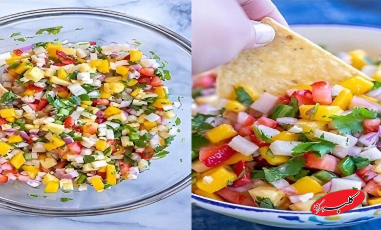 سالسا میوه با چیپس ذرت