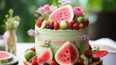 کیک هندوانهای شب یلدا