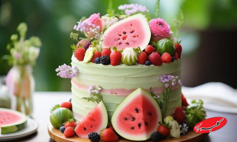 کیک هندوانهای شب یلدا