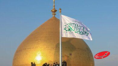 برافراشته شدن پرچم شادی و سرور در حرم حضرت علی (ع)/فیلم و عکس