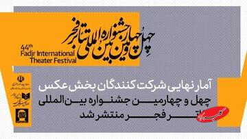 ۵۴۷ عکس، ۱۱۵ هنرمند؛ حجم قابل توجه آثار در جشنواره تئاتر فجر