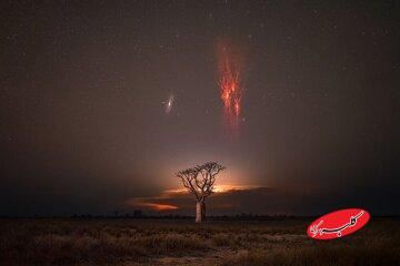 ملاقات «آندرومدا» با اشباح سرخ / عکس روز ناسا