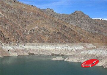 ذخیره آب در سد کرج تقریبآ هیچ؛ ۹۷ درصد مخزن خالی شد