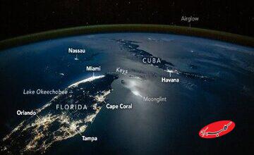 تقابل آمریکا و کوبا از دید ایستگاه فضایی / یک عکس متفاوت