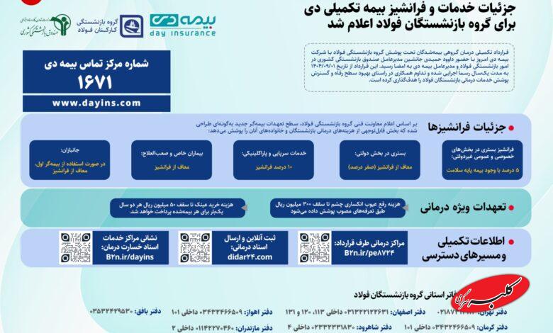 جزئیات قرارداد جدید بیمه تکمیلی بازنشستگان فولاد + اینفوگرافی