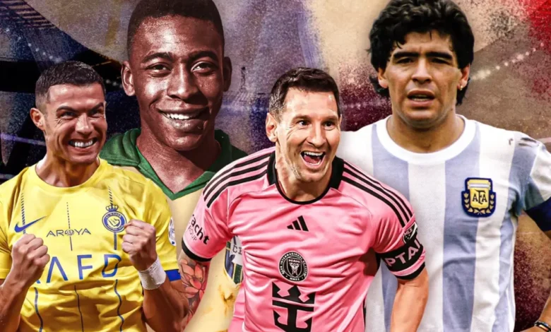 مارادونا، مسی، رونالدو و پله