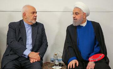 حضور ظریف و روحانی در مراسم ختم مادر محمد شریعتمداری بعد از خبرسازیهای دروغ اخیر + تصاویر