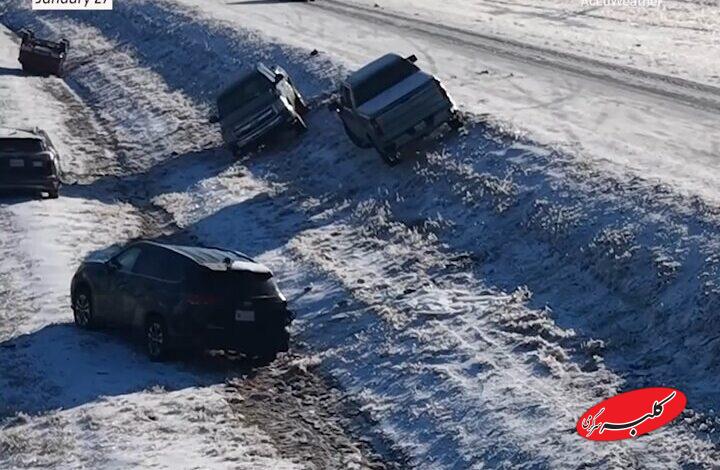 ببینید رانندگی بدون زنجیر چرخ چه بلایی سر این خودروهای لوکس آورد!