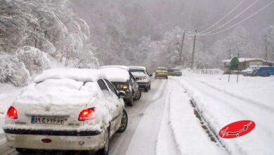 بارش برف - جاده