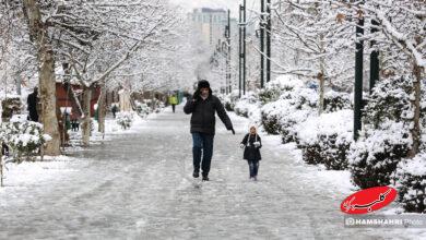 بارش برف زمستانی در تهران