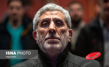 تصویری از فرمانده نیروی قدس بر مزار فرمانده شهید نیروی قدس