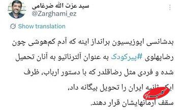 بدشانسی اپوزیسیون جمهوری اسلامی از نگاه ضرغامی + عکسی