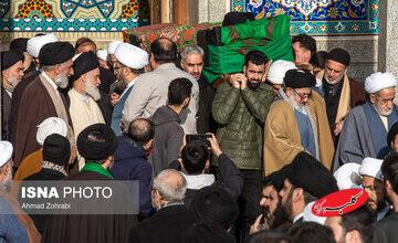 حضور سید علی و سید یاسر خمینی در یک مراسم تشییع/ آیت الله بوشهری هم بود + تصاویر