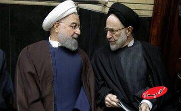 خاتمی و روحانی در مراسم ختم والده محمد شریعتمداری + عکس