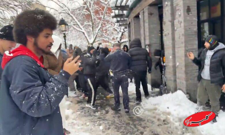 برف بازی مردم نیویورک با پلیس سوژه شد +ویدیو
