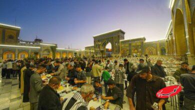 ضیافت هزاران نفره افطار در حرم امیرالمومنین (ع)+ تصاویر