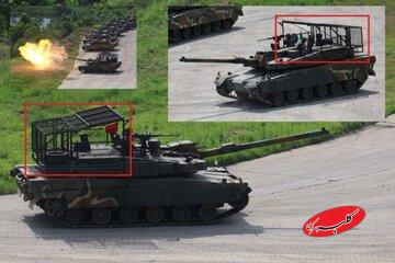 تانکهای «K2» به شبکههای ضد پهپاد مجهز شدند / عکس