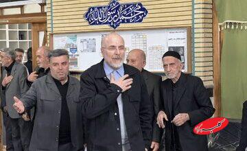 قالیباف با پدرش به مجلس ختم رفت +تصویر