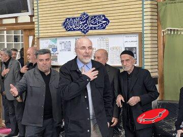 قالیباف با پدرش به مجلس ختم رفت +تصویر