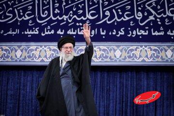 آیه معنادار نصب شده در محل دیدار امروز رهبری + عکس