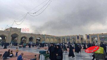 تصویری از دود غلیظ در اطراف حرم امام رضا(ع)
