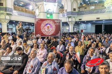 مراسم سالگرد سردار سلامی/ از چهرههای دولت پزشکیان در صف اول تا اندوه مخبر در مراسم/ حدادعادل هم بود