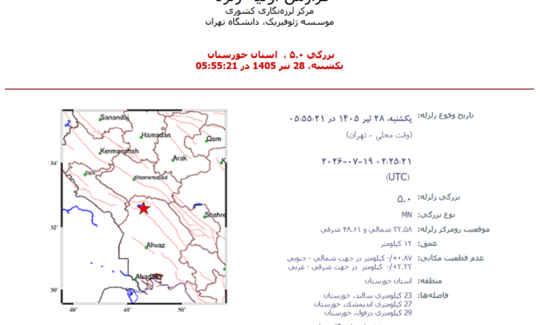 زلزله سالند خوزستان