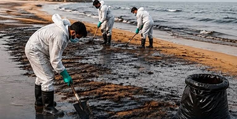 آلودگی نفتی سواحل قشم