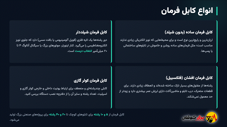 انواع کابل فرمان